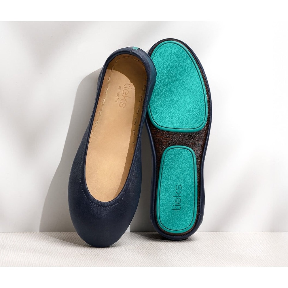 Tieks by Gavieli Ballet Flats Sz 7 California Navy Full Grain Leather